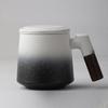 Taza de té de cerámica Deyutang con tapa, taza de separación de té, taza de agua para oficina, taza de té para el hogar, logotipo