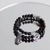 [Paquete de Cuatro] Pulsera Apilada Multicapa de Estilo Chino Nuevo Diseño Nicho Personalidad Pulsera Retro Pulsera Unisex