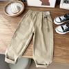 Pantalones casuales suaves y sueltos de estilo coreano para niños 24 Primavera y otoño nuevos pantalones largos elásticos de algodón para papá para niños medianos y grandes
