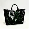 2026 Nova Bolsa de Mão Transfronteiriça Temu Site Independente Impermeável PVC+Lona Portátil para o Dia a Dia Bolsa de Ombro Bolsa Tote