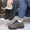 Zapatos de Algodón para Hombre Invierno Nuevo Estilo Felpa Gruesa Slip-on Zapatos Casuales para Senderismo de Hombre Cálidos Antideslizantes Zapatos para Papá de Mediana Edad y Mayores