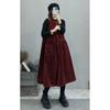 Outono e inverno vestido de veludo cotelê vestido de moda solta idade-redução de idade de tamanho superior roupas femininas