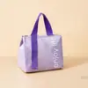 Bolsa térmica impermeável de PU com alça, adequada para estudantes e trabalhadores de escritório, com alça longa de tecido e isolamento de folha de alumínio espessa