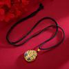 Colgante de pavo real hueco azul quemado de marca de la suerte chapado en oro con forma de fénix de nueve días de la danza del fénix con método antiguo, collar al por mayor
