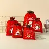 26 Novas Sacolas de Embalagem de Doces de Natal Desenho Animado TEMU Tecido de Algodão Xadrez Vermelho Bolsa Patchwork de Veludo Bolsa para Chocolate