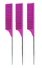 Combinação de cores de cabelo permanente em estoque transfronteiriça, pente divisor de cabelo de aço inoxidável com cauda pontiaguda, pente de cabelo antiderrapante de alta temperatura, pente de cauda pontiaguda