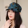 Gorra Plana Camuflaje Retro Europea y Americana para Mujer, Gorra de Béisbol Casual de Moda Primavera y Verano, Gorra de Béisbol Ligera Protector Solar para Exteriores