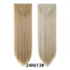 Piezas de Peluca Europeas y Americanas Transfronterizas 16 Tarjetas Fibra Química para Mujer Seda de Alta Temperatura Peluca Artificial Cabello Largo Rizado Venta al por Mayor Juego de 7 Piezas de Extensiones de Cabello