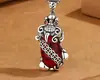 Collar Vintage de Moneda de Cobre Negro Teñido con Pixiu Grande y Granate Colgante Único Audaz Desgastado Moderno para Hombres y Mujeres