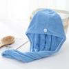 Touca de banho de fleece coral lisa touca para secar cabelo feminino grossa super absorvente secagem rápida bolsa toalha para secar cabelo fábrica atacado