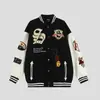 Uniformes de Béisbol de Primavera y Otoño para Hombres y Mujeres Chaquetas Retro de la Alta Calle Americana Tendencia Ins Tops y Chaquetas Casuales Holgados de Manga Larga