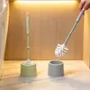 Juego de Cepillo Limpiador de Inodoro, Sin Perforaciones, Colgable con Base, Cepillo de Inodoro Estilo Nórdico