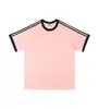 190g Simple, Moderno y Versátil Cuello Redondo con 3 Rayas Ropa Familiar para Adultos y Niños, Estilo Uniforme de Grupo con Logo Impreso