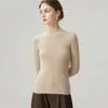 Suéter de Cachemira 100% Puro para Mujer, Cuello Semi Alto, Jersey Grueso de Siete Puntos, Capa Base de Punto Adelgazante