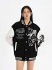 Chaqueta de Béisbol de Moda Estilo Americano para Mujer, Nuevo Modelo Otoño e Invierno, Abrigo Casual de Retazos Suelto de Gama Alta para Pareja