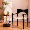 Silla de Comedor de Madera Maciza y Ratán Silla de Ocio B&B Medieval Silla de Ratán y Madera Maciza con Respaldo Silla de Ratán y Cuerda de Cáñamo para Interiores