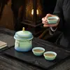 Ciudad Prohibida Set de Té de Viaje Cultural y Creativo Set Pequeño Una Tetera Tres Tazas Tetera de Kung Fu para Exteriores Taza Rápida Portátil Venta al por Mayor