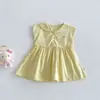 Vestido Elegante para Niña 2026 Nuevo Verano Estilo Coreano Vestido Chaleco de Dibujos Animados Bordado Vestido de Color Sólido para Niños