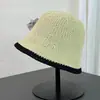 Sombrero de Pescador Veraniego Hueco Transpirable Dulce Sombrero de Sol para la Costa Sombrero de Paja Tejido para Mujer Plegable Sombrero de Playa