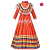 Vestido Longo Mexicano Étnico Espanhol de Cinco Cores Mais Vendido da Amazon para Comércio Exterior e Performance de Palco