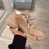Zapatos D Family Torre para Mujer ins Modernos de Cuero Genuino 2023 Nuevo Estilo con Cordones Punta Redonda Pie Pequeño Suela Gruesa Aumentada Tenis para Mujer