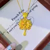 Colar com Pingente de Cauda de Pavão Dourado Areia Vietnamita Ouro Imitação Simples Versátil Corrente para Clavícula Feminina Cor Duradoura Atacado