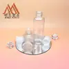Garrafa PET redonda e chata de 120ML, frasco transparente com dosador, frasco para tônico e hidrolato, frasco cosmético vazio, portátil para viagem