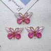 Nueva mariposa acrílica de color degradado, mariposa de dos colores, carcasa para teléfono móvil, agujero para zapatos, accesorios