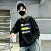 Camiseta de manga comprida de outono para meninos, novo modelo primavera e outono 2026, base de algodão puro, blusa infantil grande, moderna