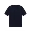 Camiseta Malha Respirável Moda Versátil Tencel Lã Bordado Pesado com Miçangas Gola Redonda Manga Curta para Mulheres Verão 2026