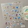 Adesivos para Nail Art Florais Hot Stamping Cross Múltiplos Estilos Disponíveis Folha de Ouro 3D Flores Pequenas Adesivos de Unha Embossados DIY Modelo TJ