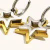 Pendientes de Diseño Elegante de Nicho Transfronterizos Europeos y Americanos Acero Inoxidable Chapado en Oro de 18 Quilates Pendientes de Estrella de Cinco Puntas para Mujer Gama Alta