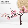 Flor de ciruelo única flor de ciruelo de cera rojo falso flor de ciruelo artificial flor de seda flor artificial flor de cerezo ramas secas decoración de árbol grande flor de ciruelo