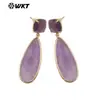 Wt-E759 Brincos de Pedra Naturais Multicor Formato Gota para Meninas Joias Versáteis para Vestido Suéter