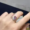 Anel de Ametista Natural para Mulheres, a Cor é Incrível, o Tamanho da Pedra é 6mm Anel Inlaid de Prata Esterlina S925 de Alta Qualidade