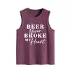 Cerveja nunca me quebrou Camiseta Regata Casual Confortável Solta para Mulheres Estação Independente Amazon eBay Comércio Exterior
