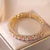 Pulsera de Zirconia Incrustada con Diamantes Europeos y Americanos Abierta Personalidad Celebridad de Internet Temperamento Pulsera Geométrica Ins Exagerada Pulsera de Moda de Metal