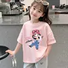 Camiseta Fina Holgada de Manga Corta 100% Algodón para Niñas Grandes Verano Moda Nueva Elegante Chic Top de Media Manga