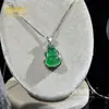 Pingente de Cabacinha em Ágata Natural com Calcedônia de Fundo Gélido e Jade Verde para Mulheres, Pingente de Corrente para Clavícula, Ornamento de Jade de Cabacinha Verde Brilhante