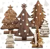 Decoraciones de Mesa de Árbol de Navidad de Madera Color Café Manualidades de Decoración para el Hogar Decoración de Ambiente para Fiesta Festiva