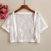 Chal corto de verano con falda y falda deslizante, cárdigan exterior, chal pequeño, nudo para mujer, chal pequeño de estilo occidental que combina con todo.