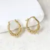 Pendientes de Vid de Nudo Versátiles Estilo Coreano Ins Nicho Diseño de Lujo Ligero Chapados en Cobre con Oro Real de 18K Venta al por Mayor