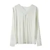 [Hecho a medida] Camisola de encaje con cuello en V y ribete de encaje + mangas largas de encaje, top ajustado