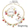 Venta Caliente Transfronteriza Nuevo Collar de Navidad Colgante de Campana Colorida Set de Collar Pulsera Pendientes de Árbol de Navidad Regalo para Niñas