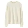 Suéter de Lana con Cuello Redondo para Mujer 100% Lana Pura Otoño e Invierno Nuevo Tejido Base Moda Femenina Versátil Suéter Interior Lana