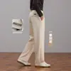 Pantalones de pierna ancha de acetato y lana estilo 'old money' para hombre, pantalones casuales rectos holgados para hombres de mediana edad, pantalones de vestir talla grande