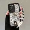 Adecuado para Realme C75 Lindo 14Pro Pintado a Mano Reno12F Flor Correa de Mano de la Suerte Funda para Teléfono Oppo C63