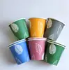 Copos de Papel Descartáveis de Camada Única 2,5-16oz Copos de Papel Publicitários com Impressão de Logo Copos de Café Copos para Bebidas Quentes Coloridos de Grau Alimentício