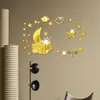Pegatina de Pared Espejo Acrílico Combinación Luna Estrella Nube Decorativa Pegatina de Pared Espejo Suave Cubierta Decorativa Defectos Renovación