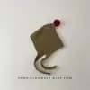 Chapéu de Proteção Auditiva Ins para Crianças Estilo Outono e Inverno Chapéu de Tricô com Cadarço e Bolinha Pequena Gorro de Lã Quente e à Prova de Vento para Bebê